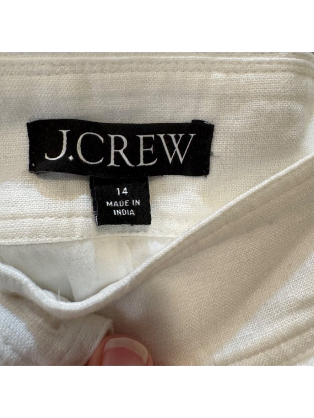 J Crew White Pleated Linen Mini Skirt Size 14 Summer Cottagecore Tennis Clueless - Picture 6 of 10